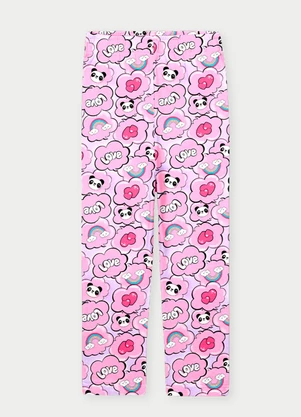 Abrange - Calça Legging Margaridas Listradas Multicores - ABRANGE
