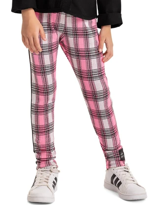 Quimby - Calça Legging Xadrez Infantil Rosa - QUIMBY