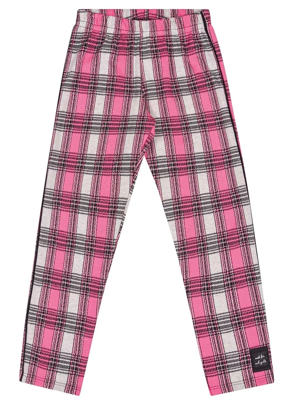 Quimby - Calça Legging Xadrez Infantil Rosa 3