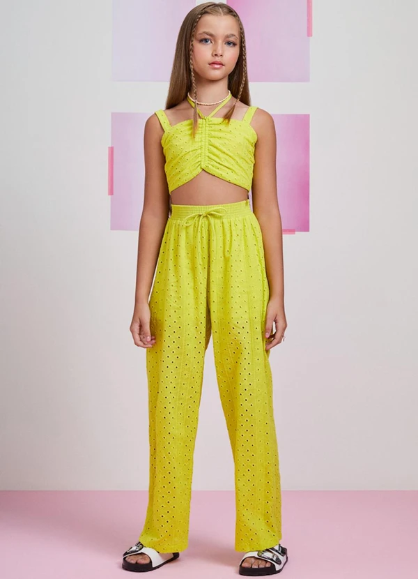 I Am - Calça Lima de Sarja Verde Limão 2