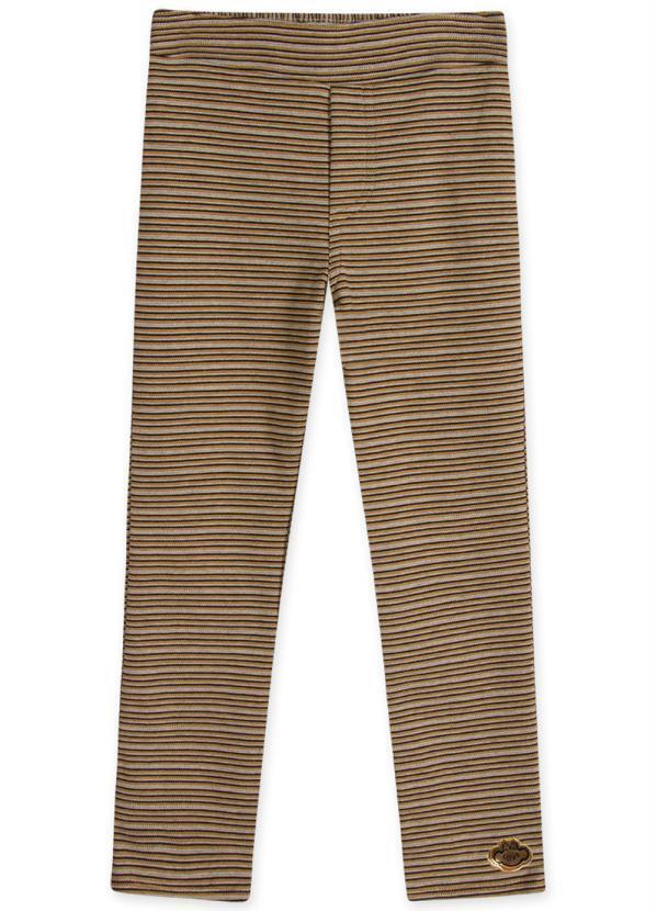 Lilica Ripilica - Calça Listrada Menina Infantil Marrom