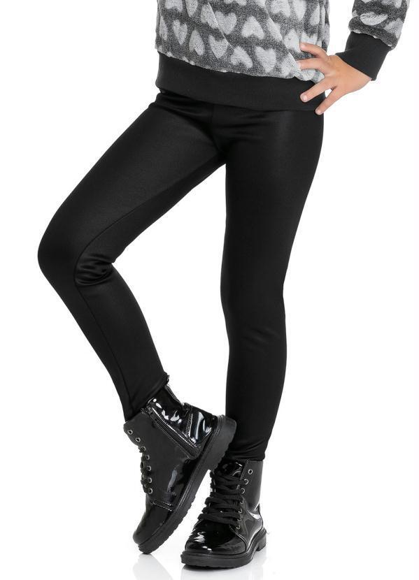 Elian - Calça Menina com Efeito Brilho Preto