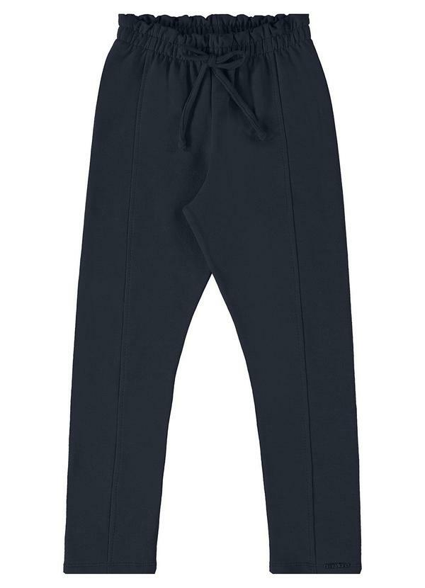 Marlan - Calça Menina em Molecotton Felpado Preto
