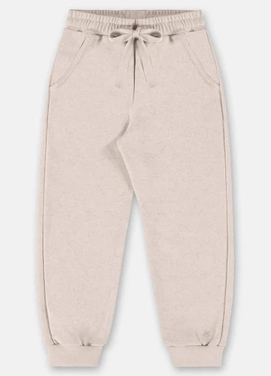 Up Baby - Calça Menina em Moletom Bege - UP BABY