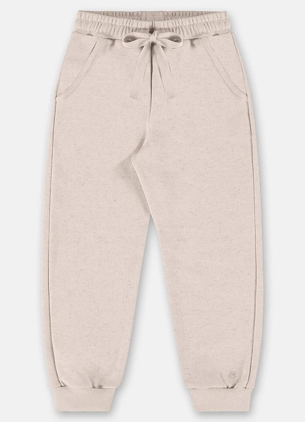 Up Baby - Calça Menina em Moletom Bege