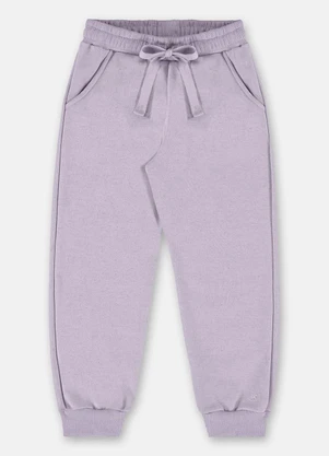 Up Baby - Calça Menina em Moletom Roxo - UP BABY