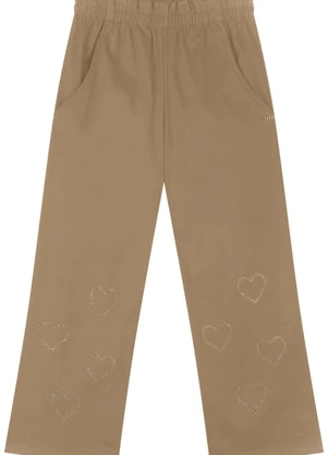 Milli e Nina - Calça Menina em Sarja Bege - MILLI E NINA