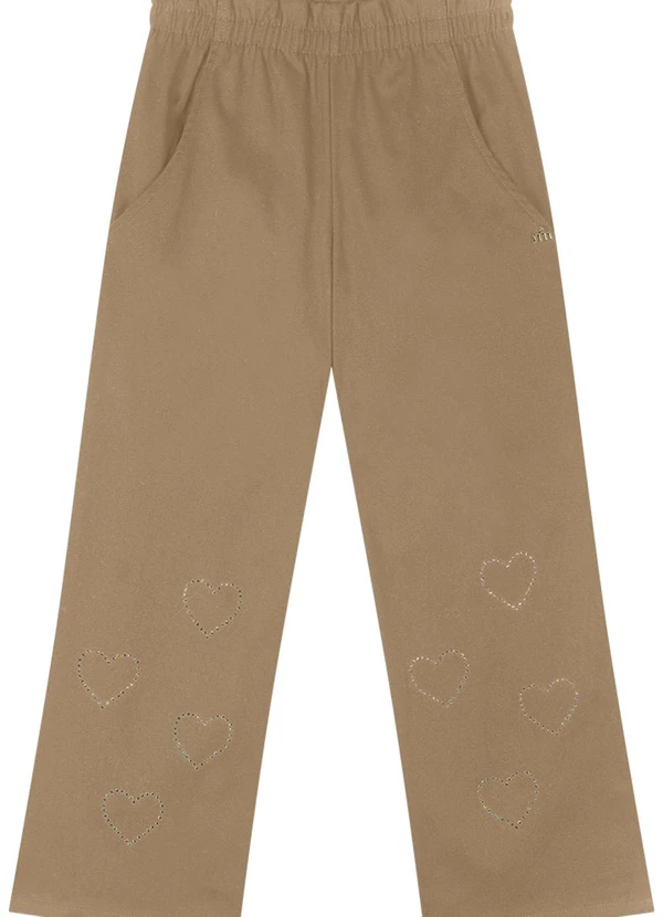 Milli e Nina - Calça Menina em Sarja Bege 1