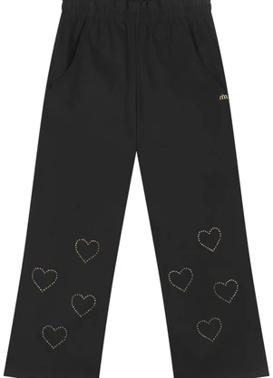 Milli e Nina - Calça Menina em Sarja Preto - MILLI E NINA