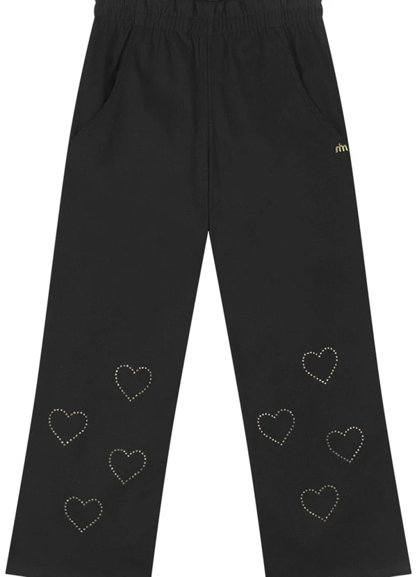 Milli e Nina - Calça Menina em Sarja Preto 1