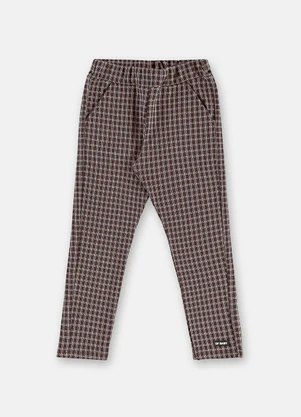 Up Baby - Calça Menina Jacquard Elastano Marrom - UP BABY