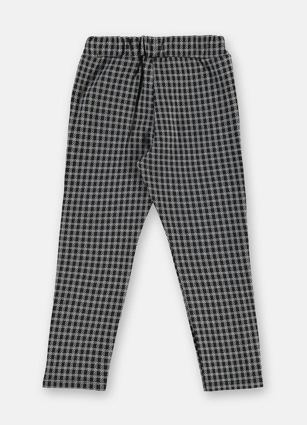 Up Baby - Calça Menina Jacquard Pied-Poule Preto 4