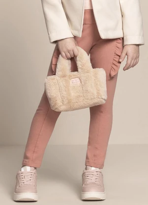 Milli e Nina - Calça Menina Molecotton Felpado Babados Rosa - MILLI E NINA