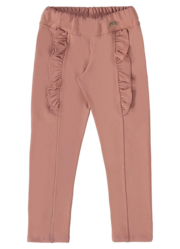 Milli e Nina - Calça Menina Molecotton Felpado Babados Rosa 3