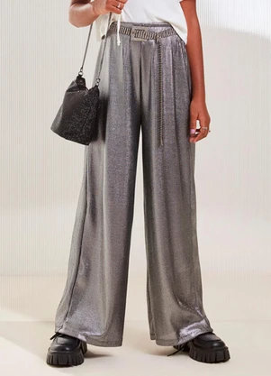 I Am - Calça Metalizada Prata Prata - I AM