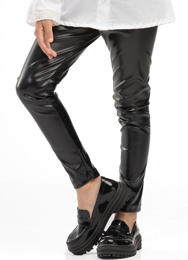 Alekids - Calça Montaria em Material Sintetico Eco Preto