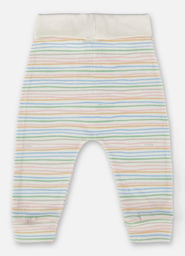 Up Baby - Calça para Bebê Menina em Suedine Bege 2