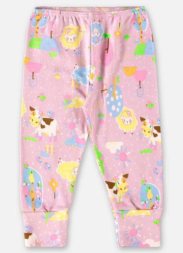 Up Baby - Calça para Bebê Menina em Suedine Roxo