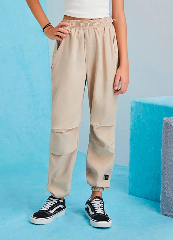 I Am - Calça Parachute Bege