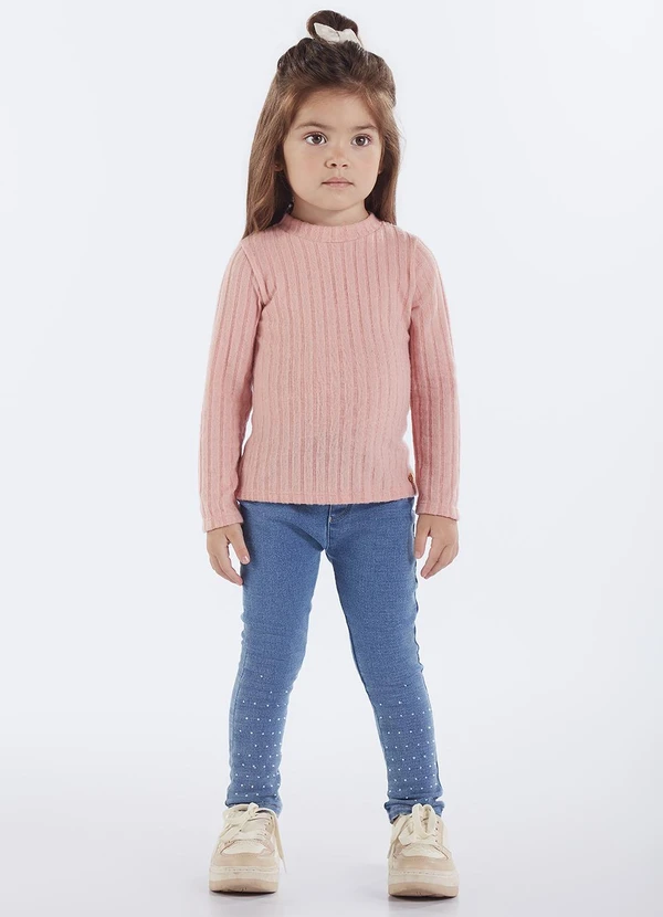 Pulla Bulla - Calça Primeiros Passos Menina Jeans Moletom Azul 2