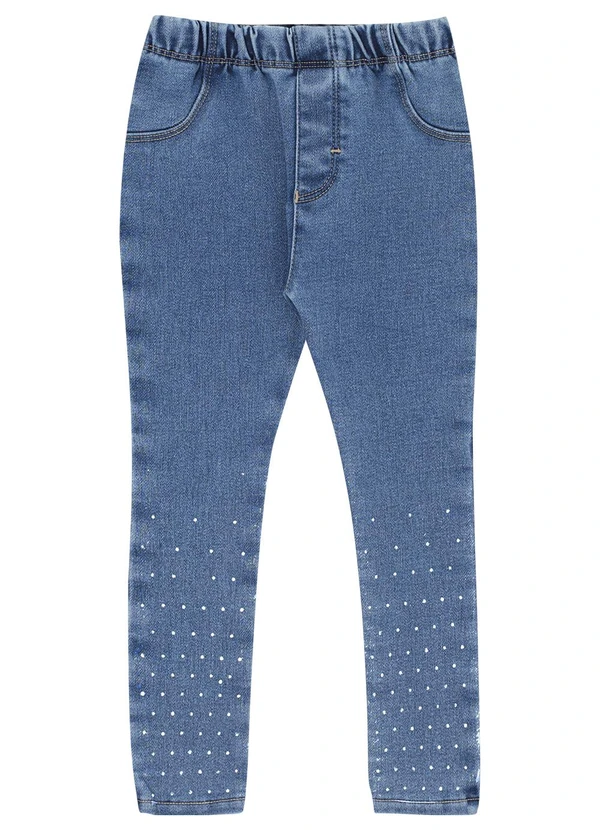 Pulla Bulla - Calça Primeiros Passos Menina Jeans Moletom Azul 3