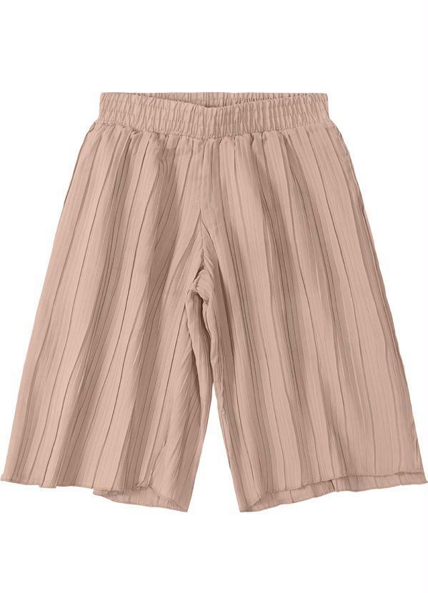 Carinhoso - Calça Rosa Pantacourt Crepe Plissado