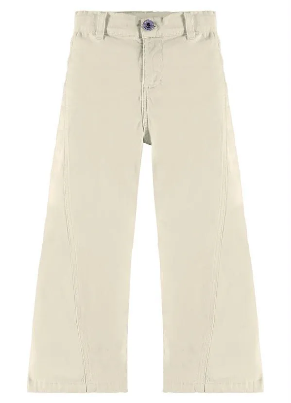 Up Baby - Calça Sarja Infantil Menina Bege