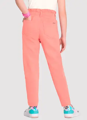 Alakazoo - Calça Sarja Infantil Menina Mommy Rosa - ALAKAZOO