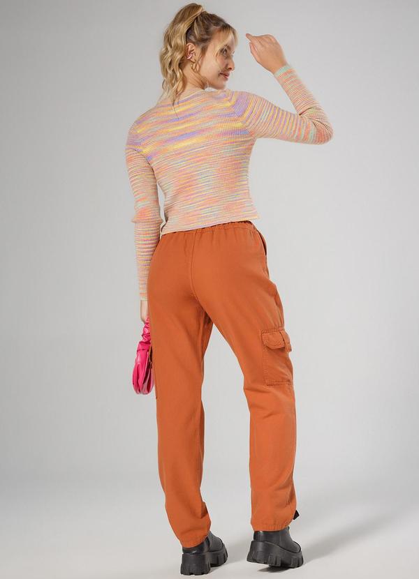 Sun Place - Calça Sarja Juvenil Feminina Reta Cargo Marrom 4