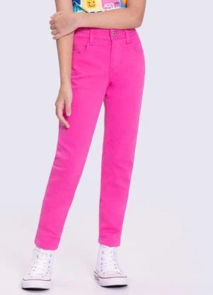 Alakazoo - Calça Sarja Skinny Infantil Menina Rosa - ALAKAZOO