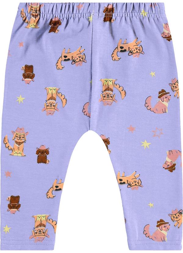 Malwee Kids - Calça Saruel Cachorrinhos Country Roxo