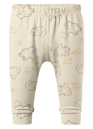 Malwee Kids - Calça Saruel Unissex Ursinhos Off White - MALWEE KIDS