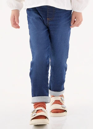 Up Baby - Calça Skinny Jeans Infantil Menina Azul - UP BABY