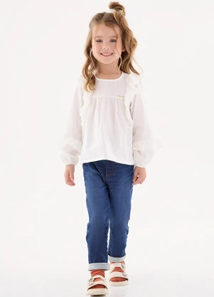 Up Baby - Calça Skinny Jeans Infantil Menina Azul - UP BABY