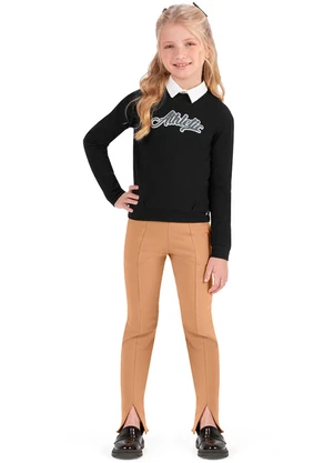 Outlet - Calça Social Skinny Menina Marrom - OUTLET