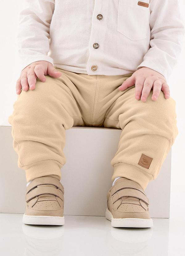 Up Baby - Calça Unissex em Molecotton para Bebê Bege