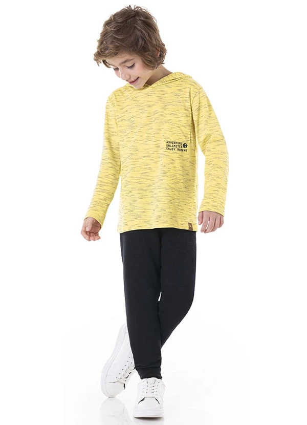 Marlan - Calça Unissex em Moletom Felpado Preto 2