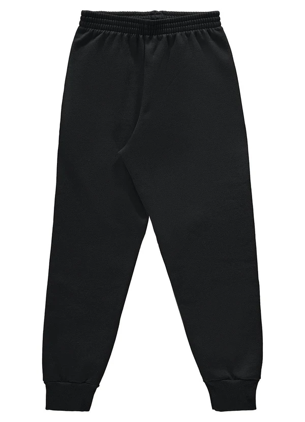 Marlan - Calça Unissex em Moletom Felpado Preto 3