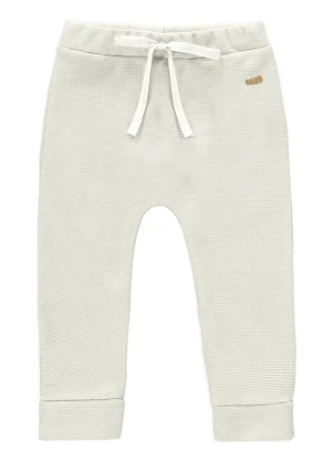 Marlan - Calça Unissex Malha Tricot Felpado Baby Bege - MARLAN