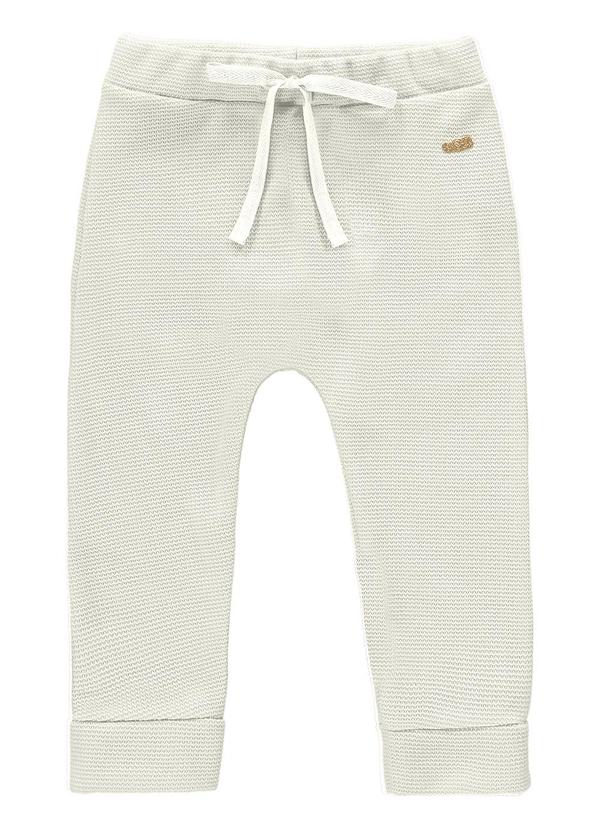 Marlan - Calça Unissex Malha Tricot Felpado Baby Bege