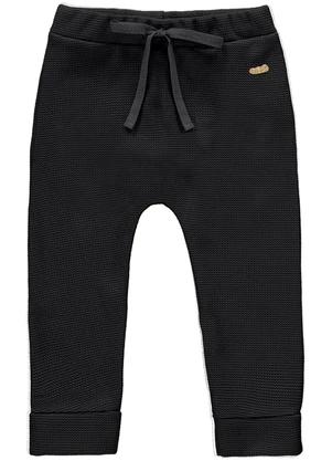 Marlan - Calça Unissex Malha Tricot Felpado Baby Preto - MARLAN