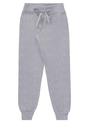 Marlan - Calça Unissex Moletom Liso com Punho Cinza - MARLAN