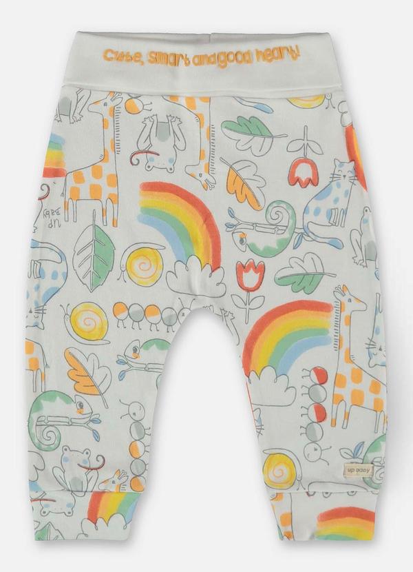 Up Baby - Calça Unissex para Bebê em Suedine Branco 2