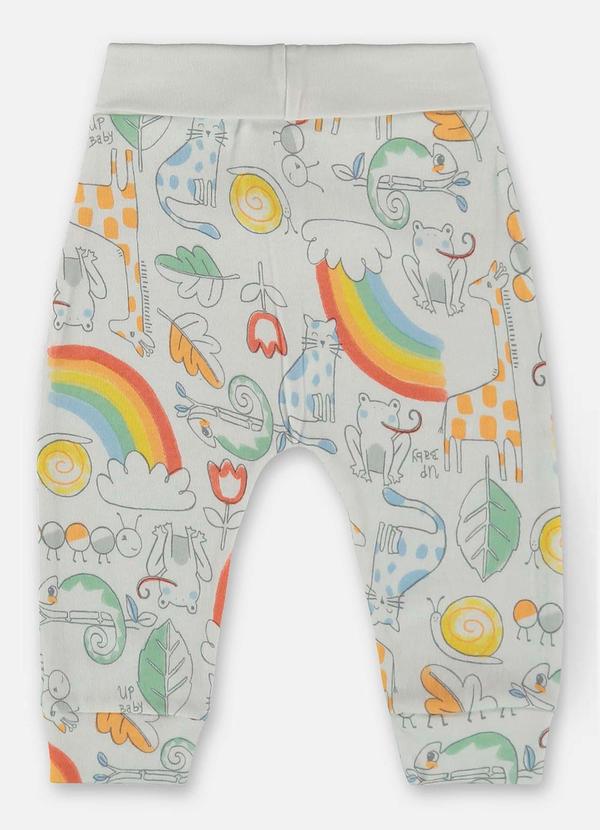Up Baby - Calça Unissex para Bebê em Suedine Branco 3