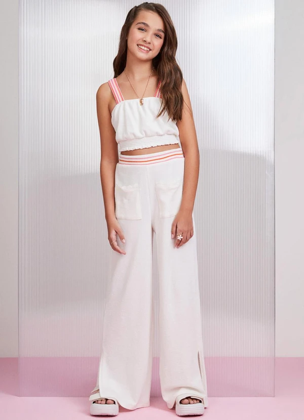 I Am - Calça Wide Branco 2