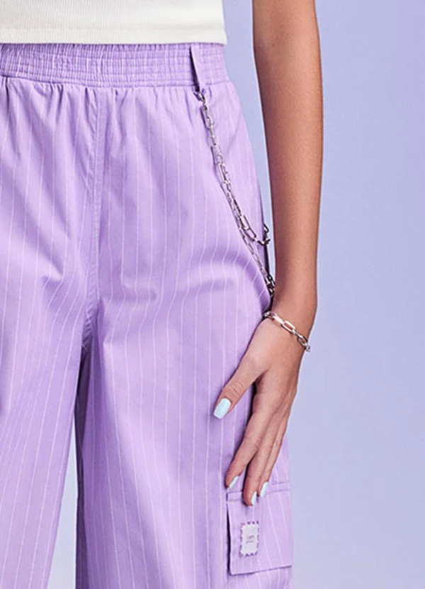 I Am - Calça Wide Cargo Lilás 5