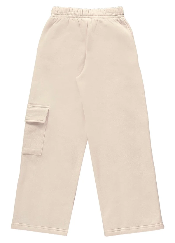 Gloss - Calça Wide Leg Básica Juvenil Bege 4