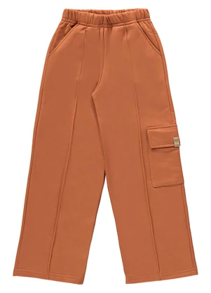 Gloss - Calça Wide Leg Básica Juvenil Marrom - GLOSS