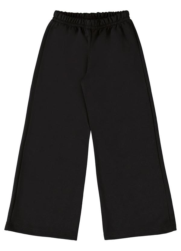 Guloseima - Calça Wide Leg Básica para Menina Preto