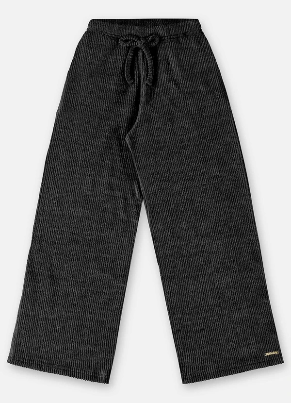 Up Baby - Calça Wide Leg Canelada Infantil Preto 3